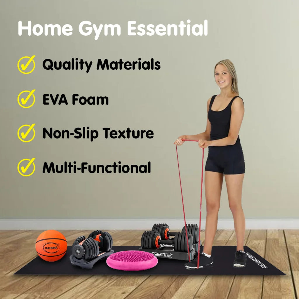 Powertrain 1.5m Exercise Equipment Mat - Sports & Fitness >
