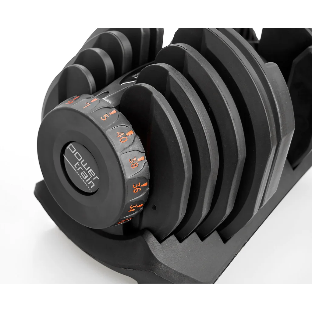 Powertrain 1x 40kg Adjustable Dumbbell - Sports & Fitness >