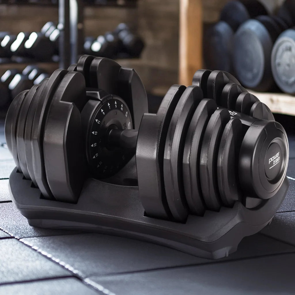 Powertrain 1x 40kg Adjustable Dumbbell - Sports & Fitness >