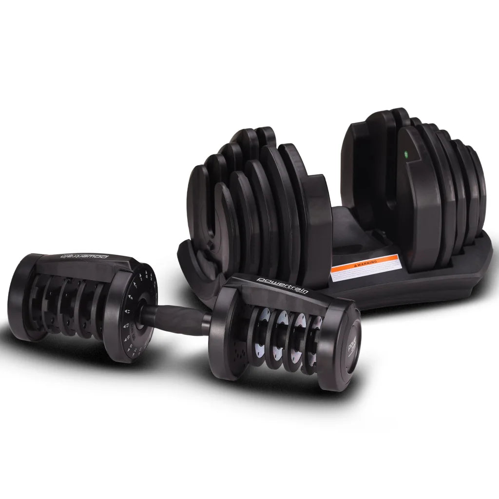 Powertrain 1x 40kg Adjustable Dumbbell - Sports & Fitness >