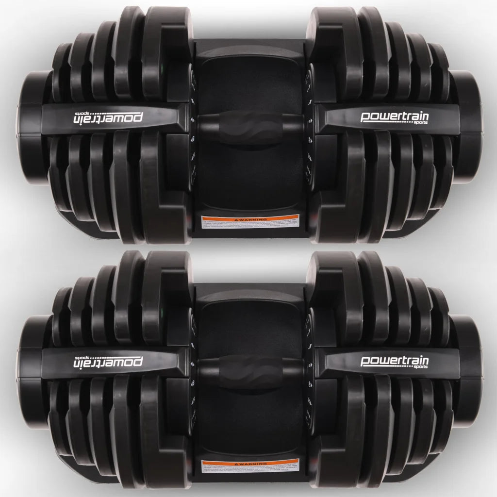 Powertrain 2 x 40kg Powertrain Adjustable Dumbbells Home