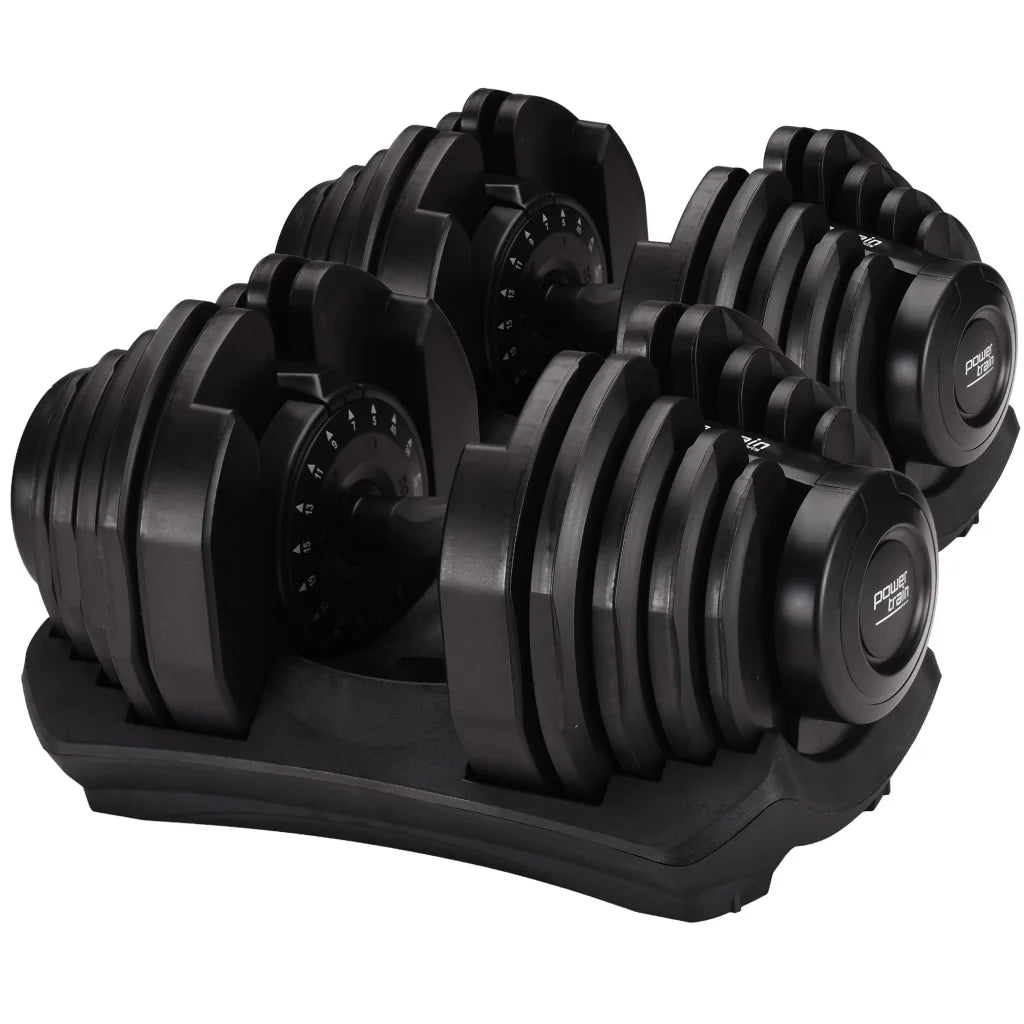 Powertrain 2 x 40kg Powertrain Adjustable Dumbbells Home