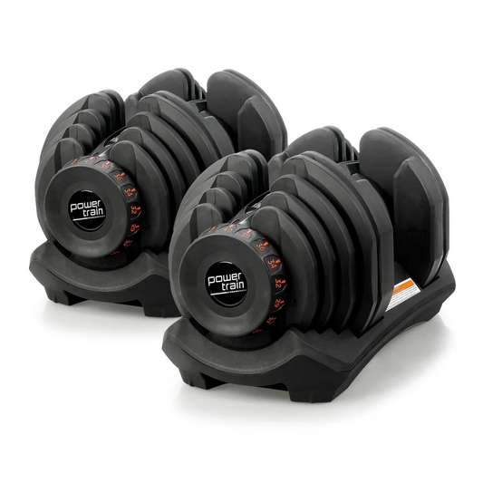 Powertrain 2 x 40kg Powertrain Adjustable Dumbbells Home