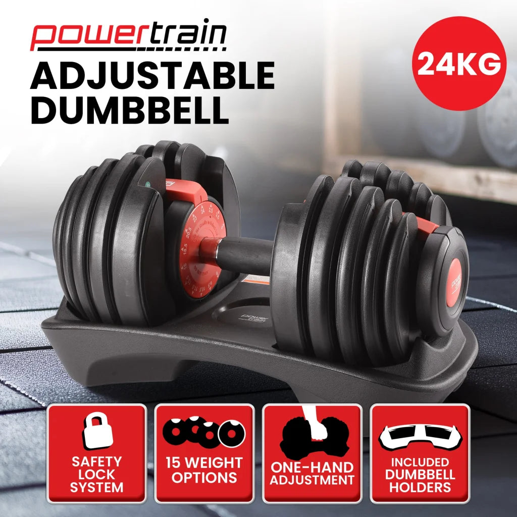 Powertrain 24kg Adjustable Dumbbell - Home & Garden > Gate