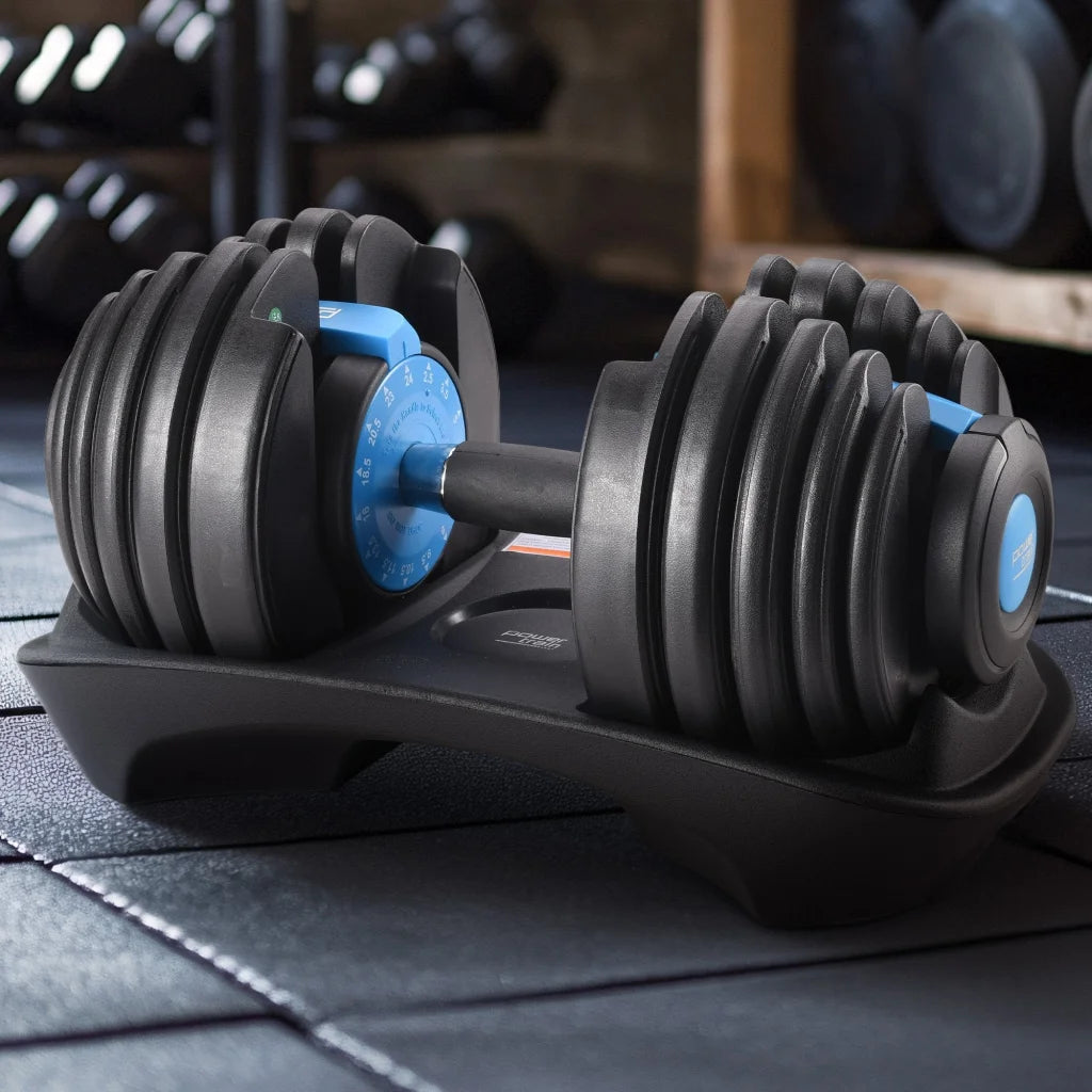 Powertrain 24KG Adjustable Home Gym Dumbbell - Blue