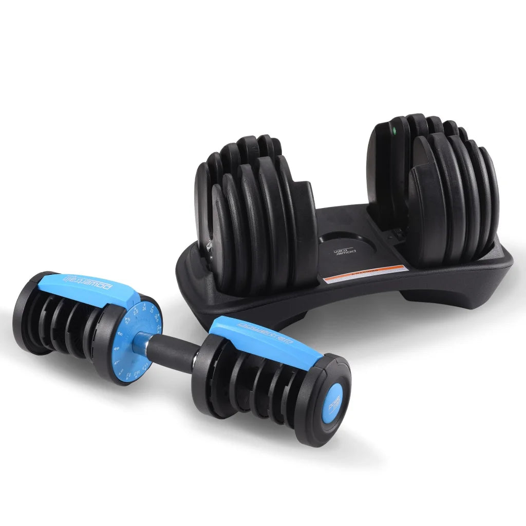 Powertrain 24KG Adjustable Home Gym Dumbbell - Blue