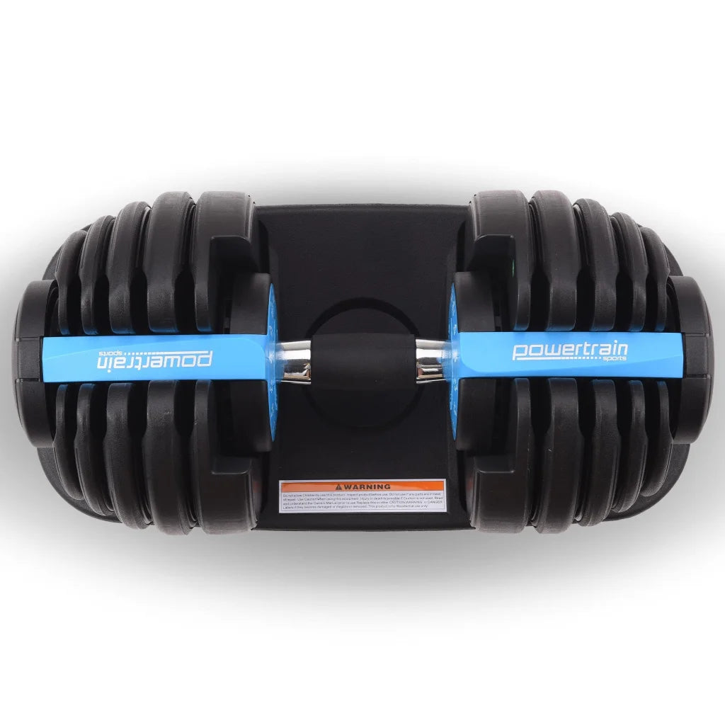 Powertrain 24KG Adjustable Home Gym Dumbbell - Blue