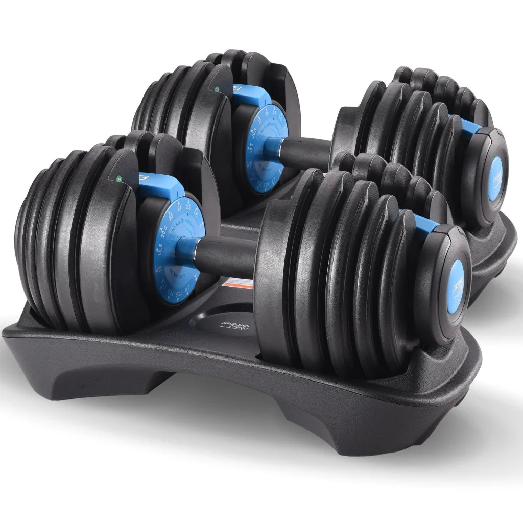 Powertrain 2x 24kg Adjustable Dumbbell Home Gym Set