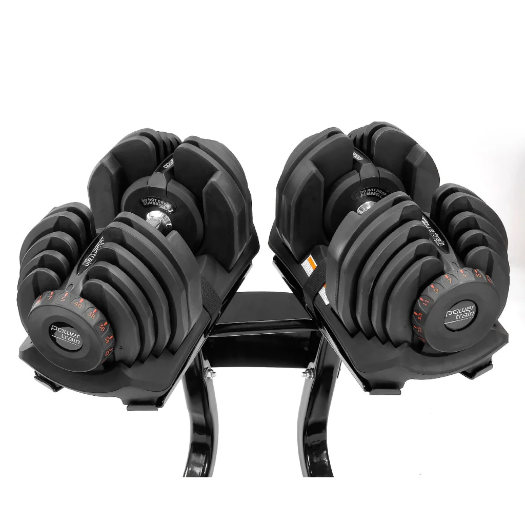 Powertrain 2x 40kg Powertrain Adjustable Dumbbells