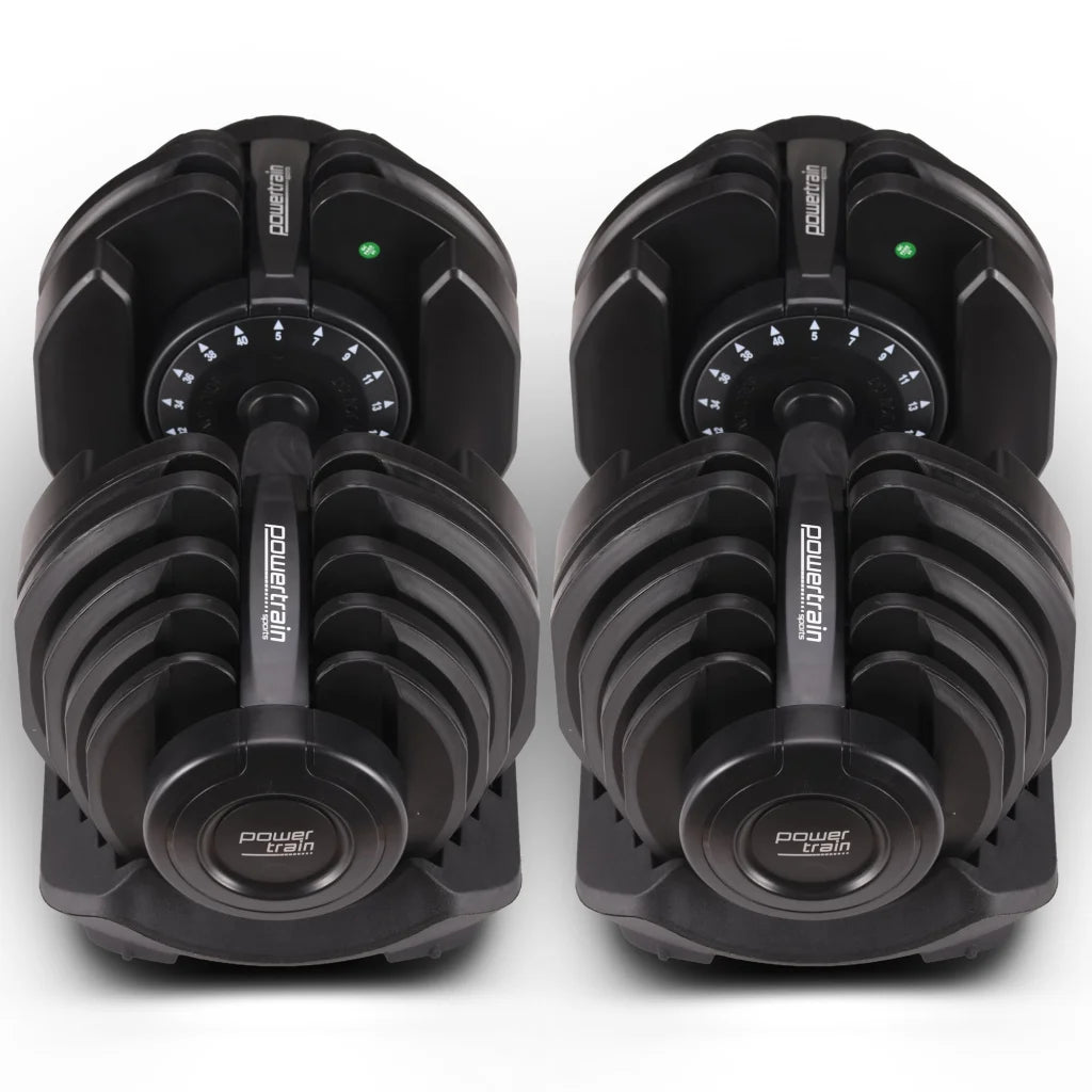 Powertrain 2x 40kg Powertrain Adjustable Dumbbells