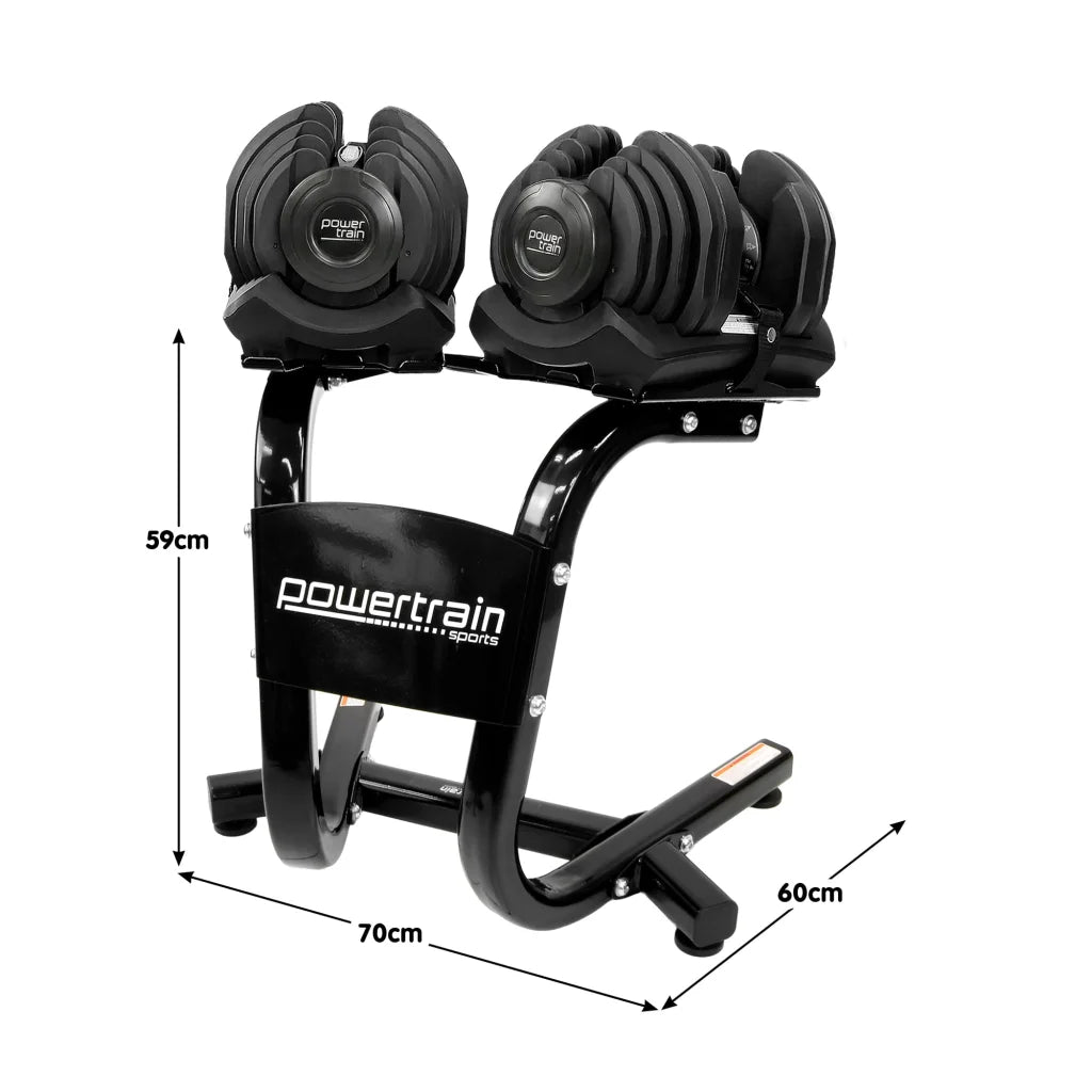 Powertrain 2x 40kg Powertrain Adjustable Dumbbells