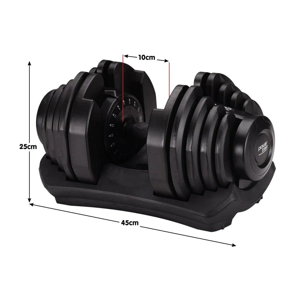 Powertrain 2x 40kg Powertrain Adjustable Dumbbells