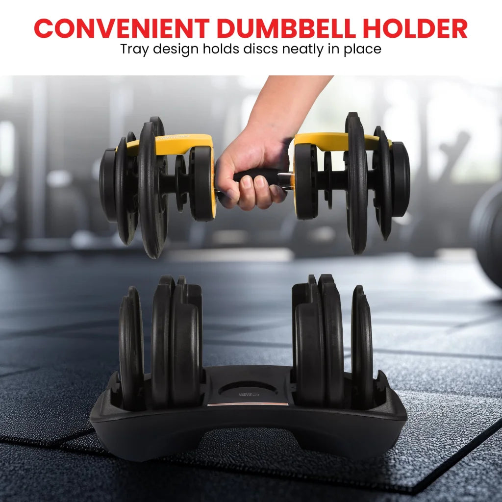 Powertrain 48kg Adjustable Dumbbell Home Gym Set Gold