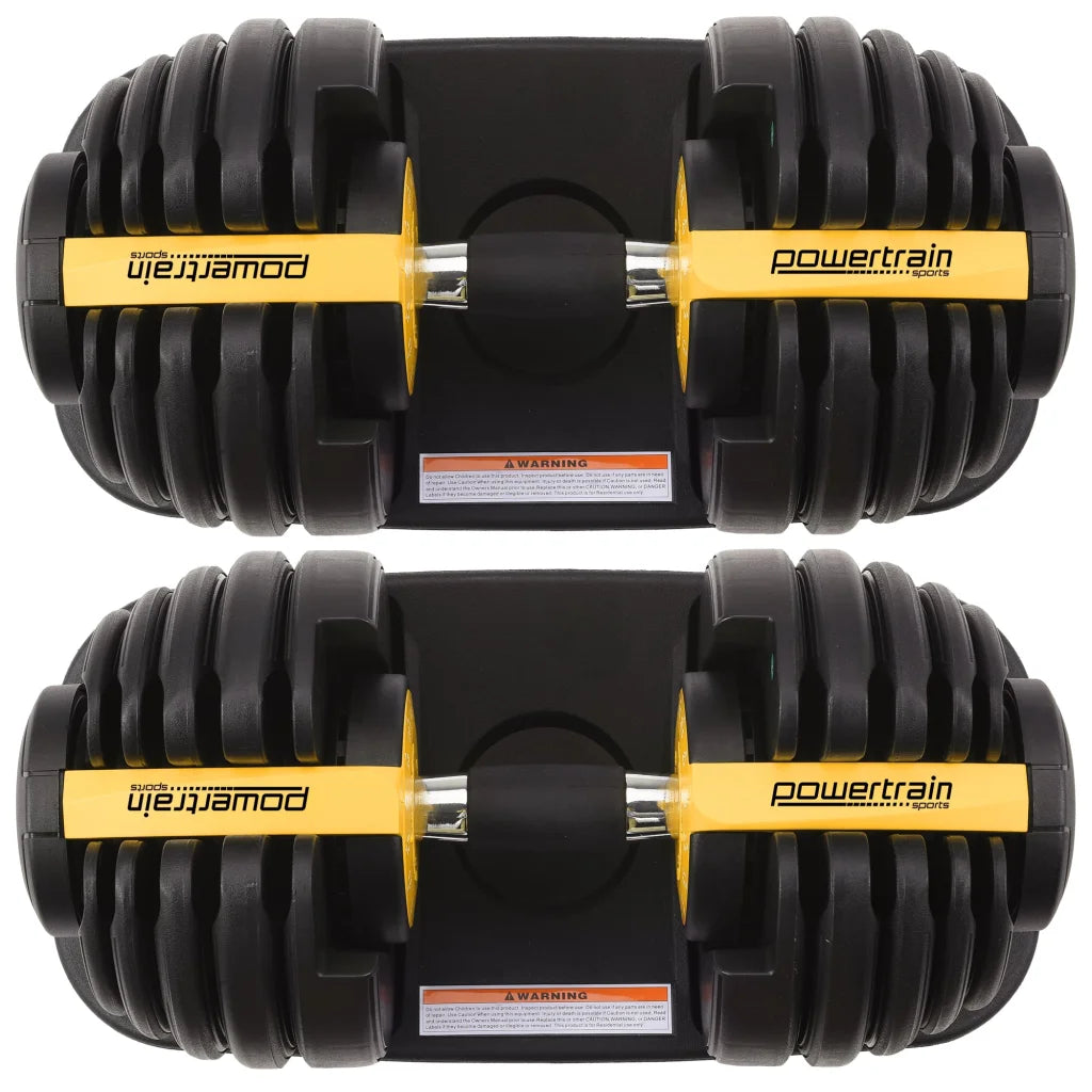Powertrain 48kg Adjustable Dumbbell Home Gym Set Gold