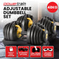 Gold 48kg powertrain adjustable dumbbell with useful parts and product scale