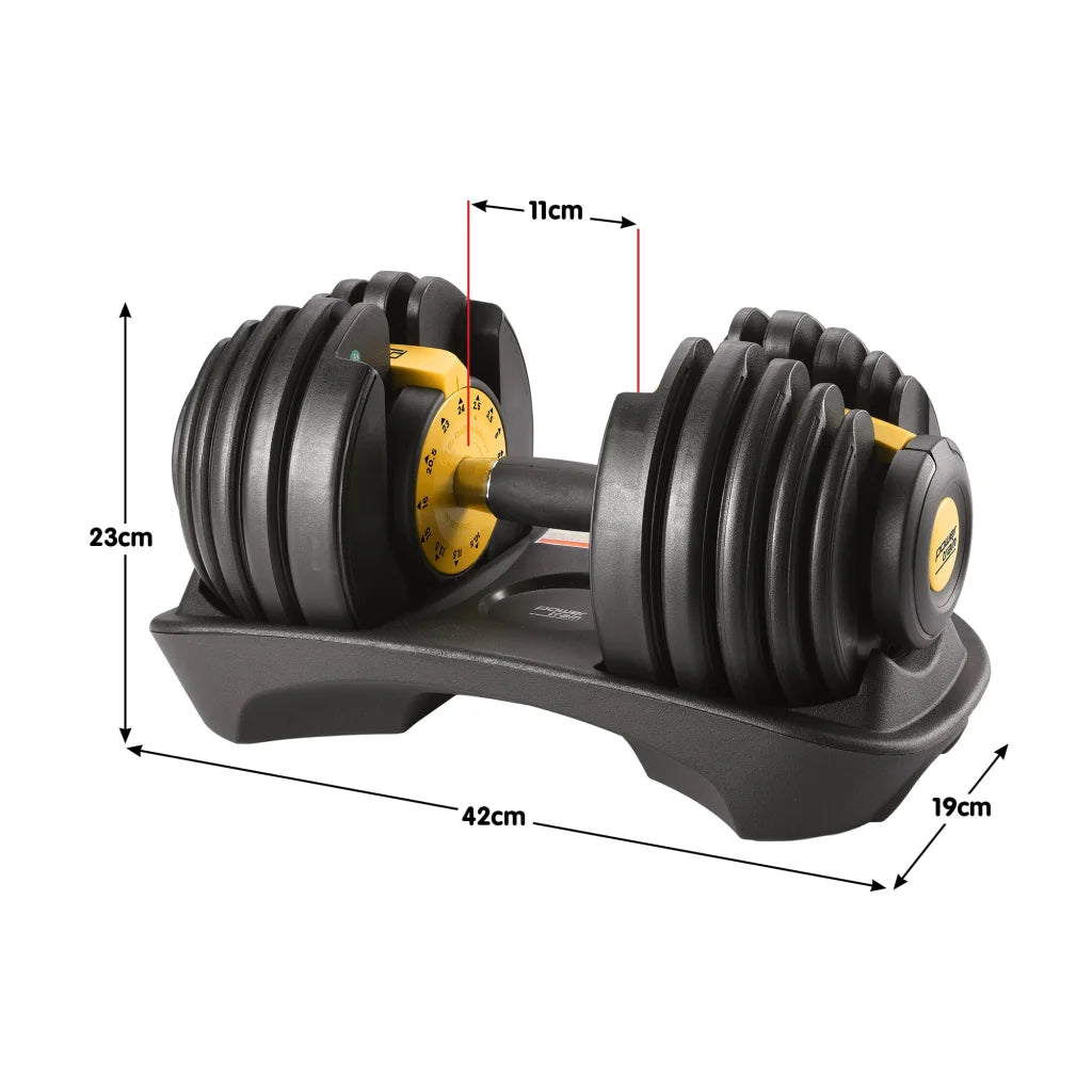 Powertrain 48kg Adjustable Dumbbell Home Gym Set Gold