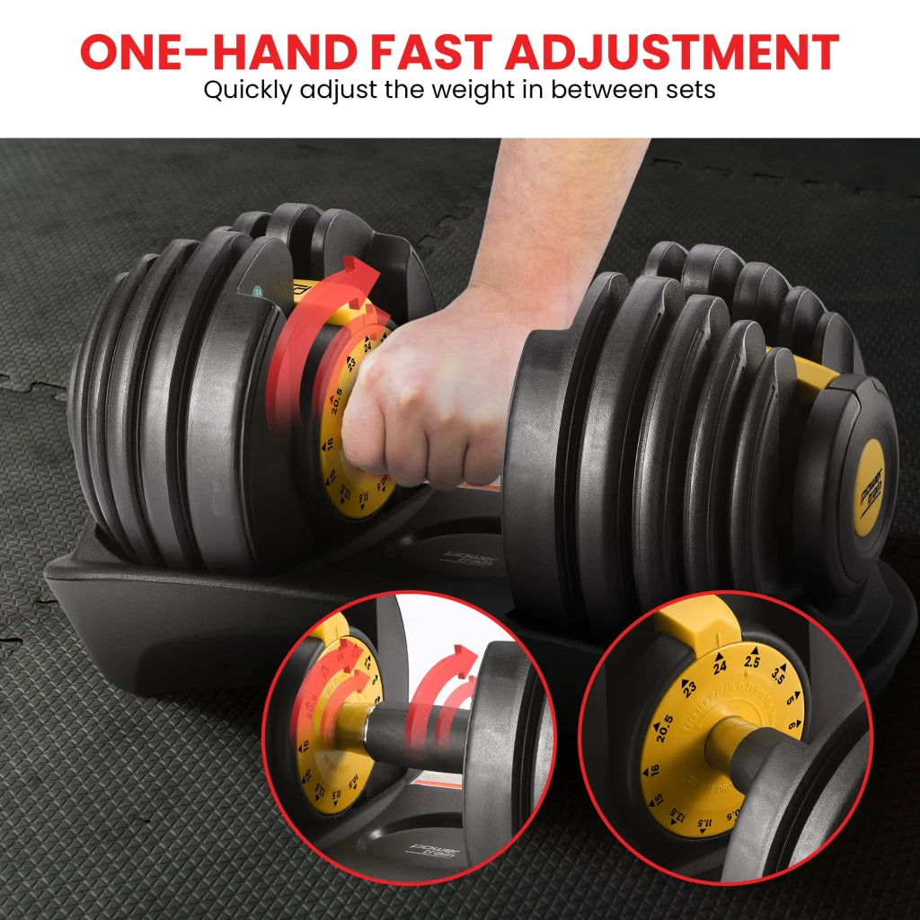 Powertrain 48kg Adjustable Dumbbell Home Gym Set Gold