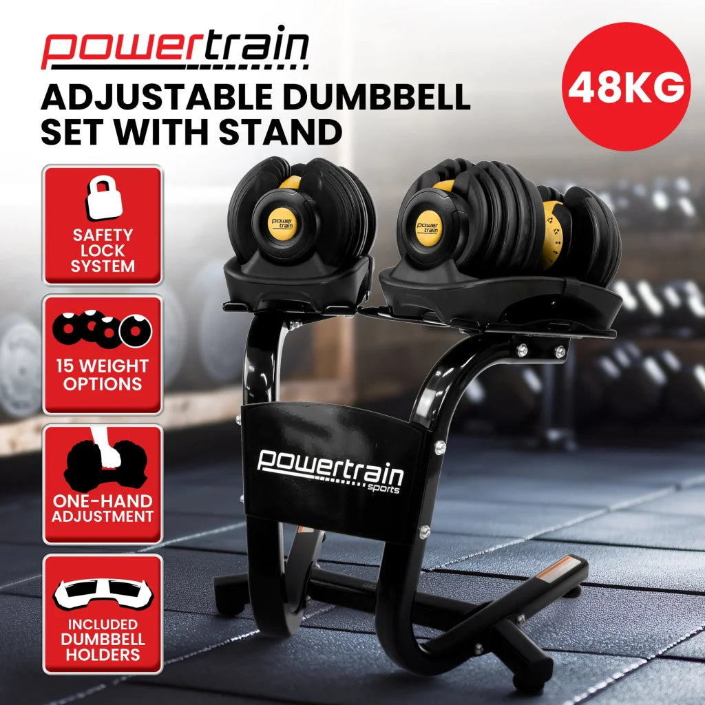 Powertrain adjustable dumbbell with attachment points and product body