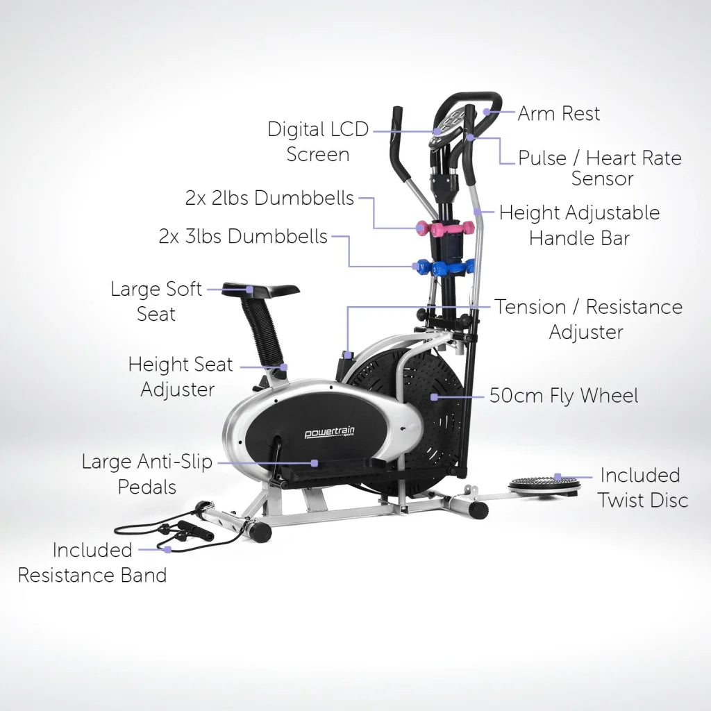 Powertrain 6-in-1 Elliptical Cross Trainer Bike