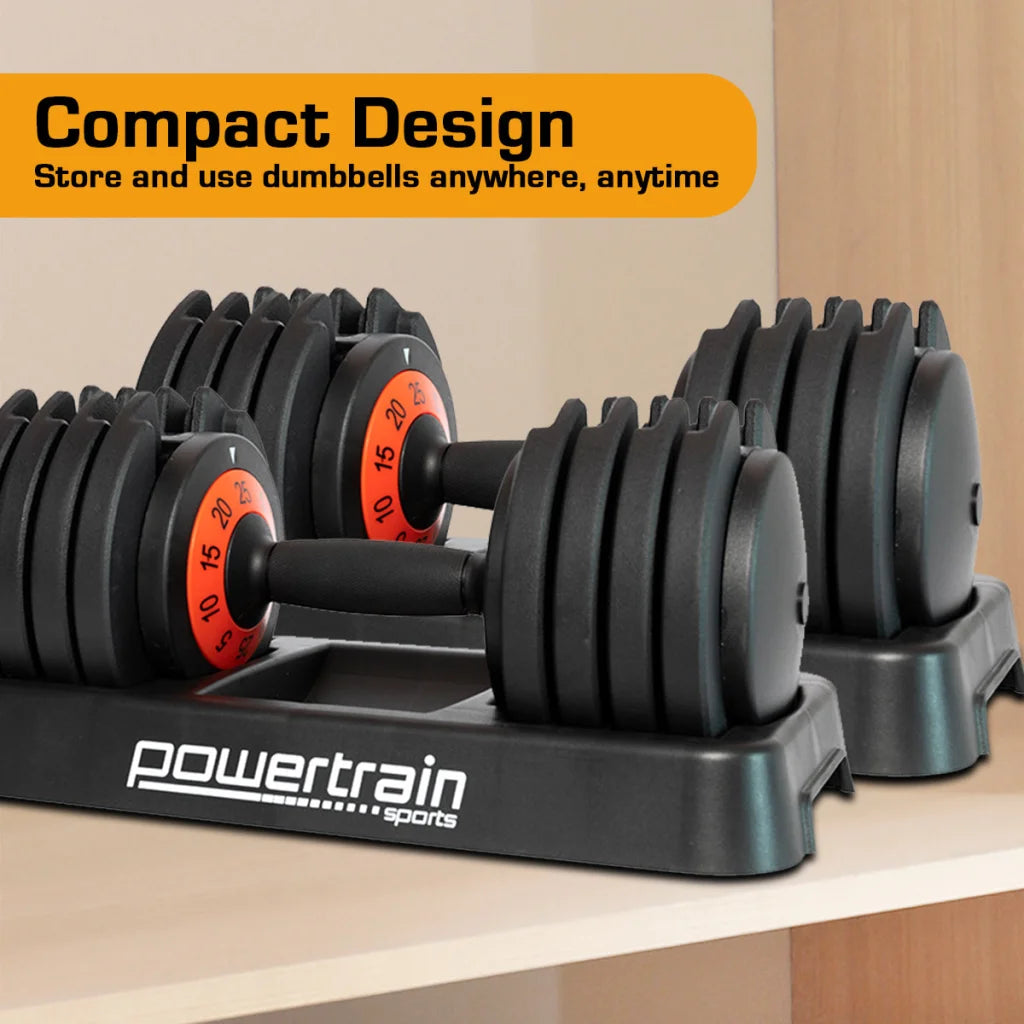 Powertrain GEN2 Pro Adjustable Dumbbell Set - 50kg - Sports