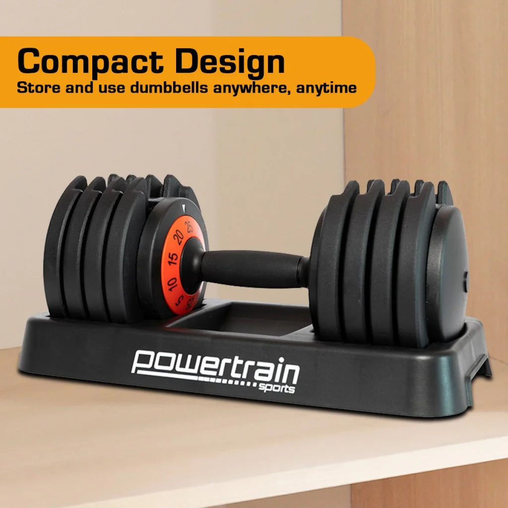 Powertrain GEN2 Pro Adjustable Dumbbell Set - 50kg - Sports