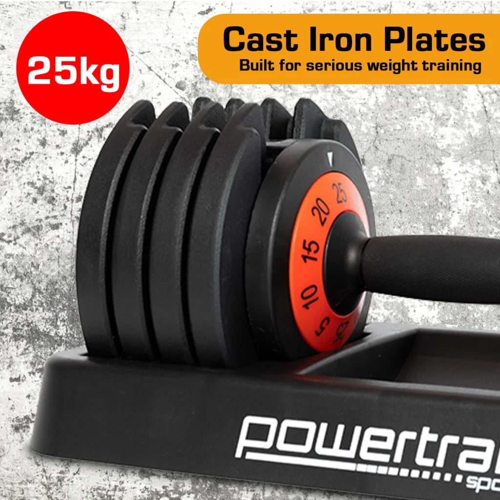 Powertrain GEN2 Pro Adjustable Dumbbell Weights- 25kg