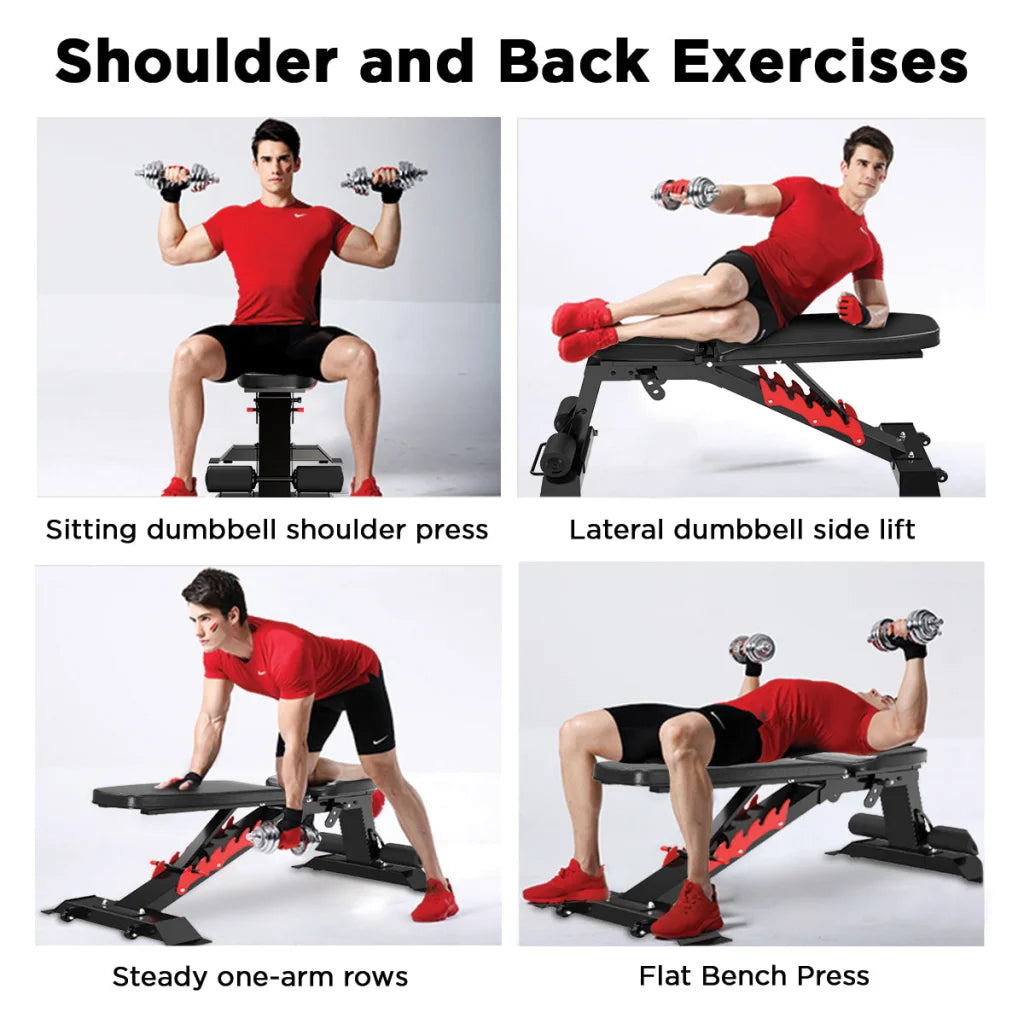 Powertrain Home Gym Adjustable Dumbbell Bench - Sports &