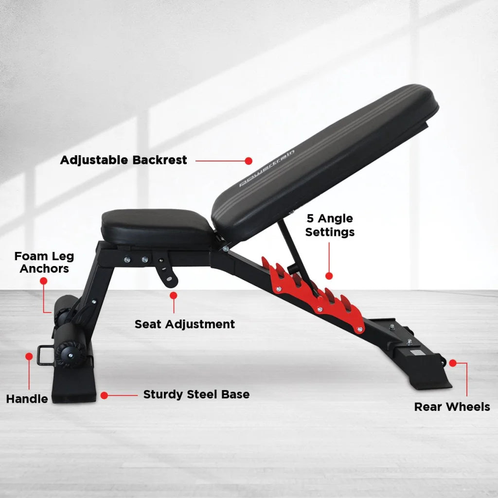 Powertrain Home Gym Adjustable Dumbbell Bench - Sports &