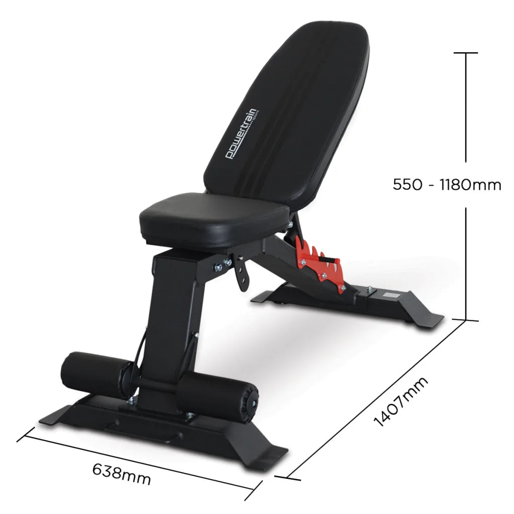 Powertrain Home Gym Adjustable Dumbbell Bench - Sports &