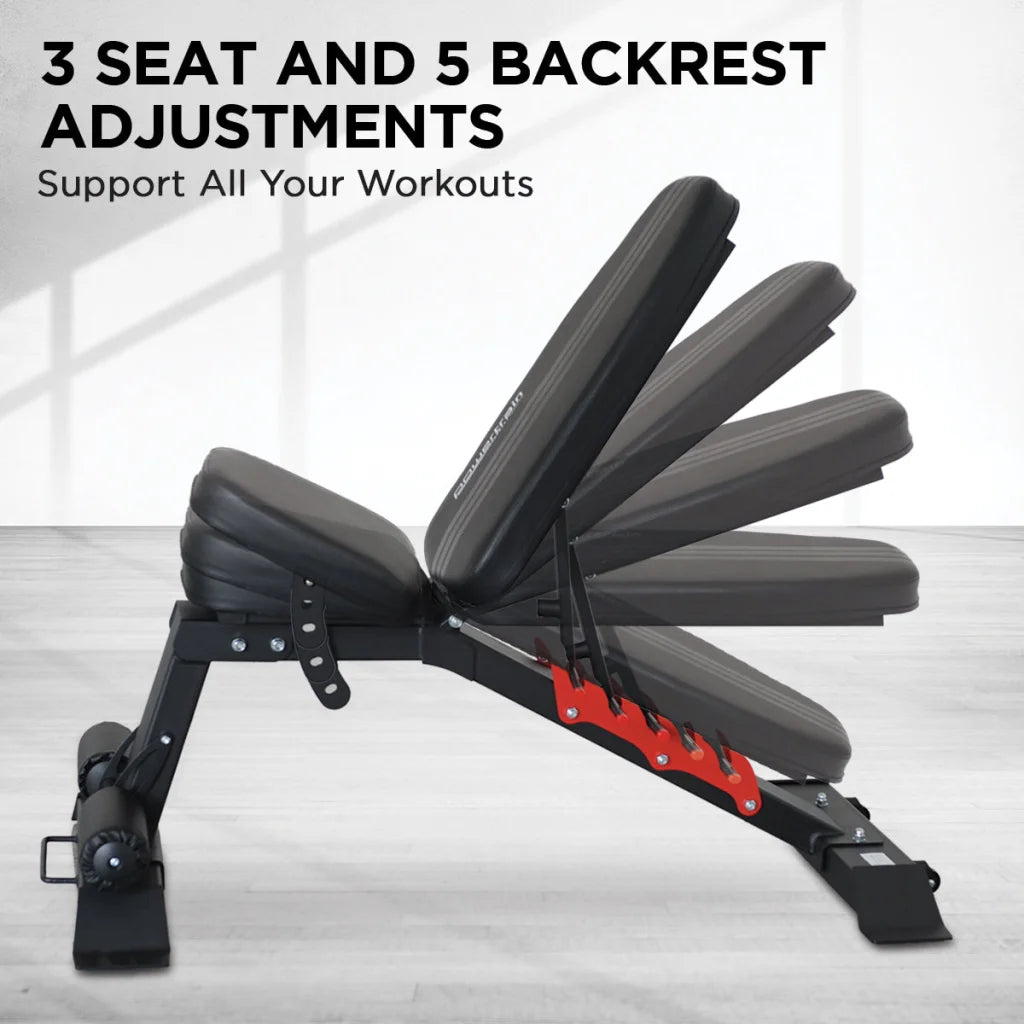 Powertrain Home Gym Adjustable Dumbbell Bench - Sports &