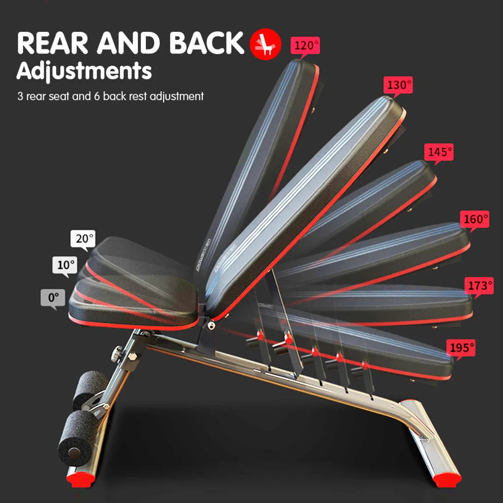 Powertrain Home Gym Bench Adjustable Flat Incline Decline