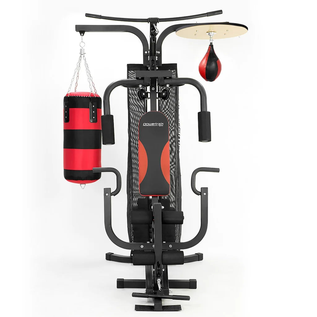 Powertrain Home Gym Multi Station with Boxing Punching Bag