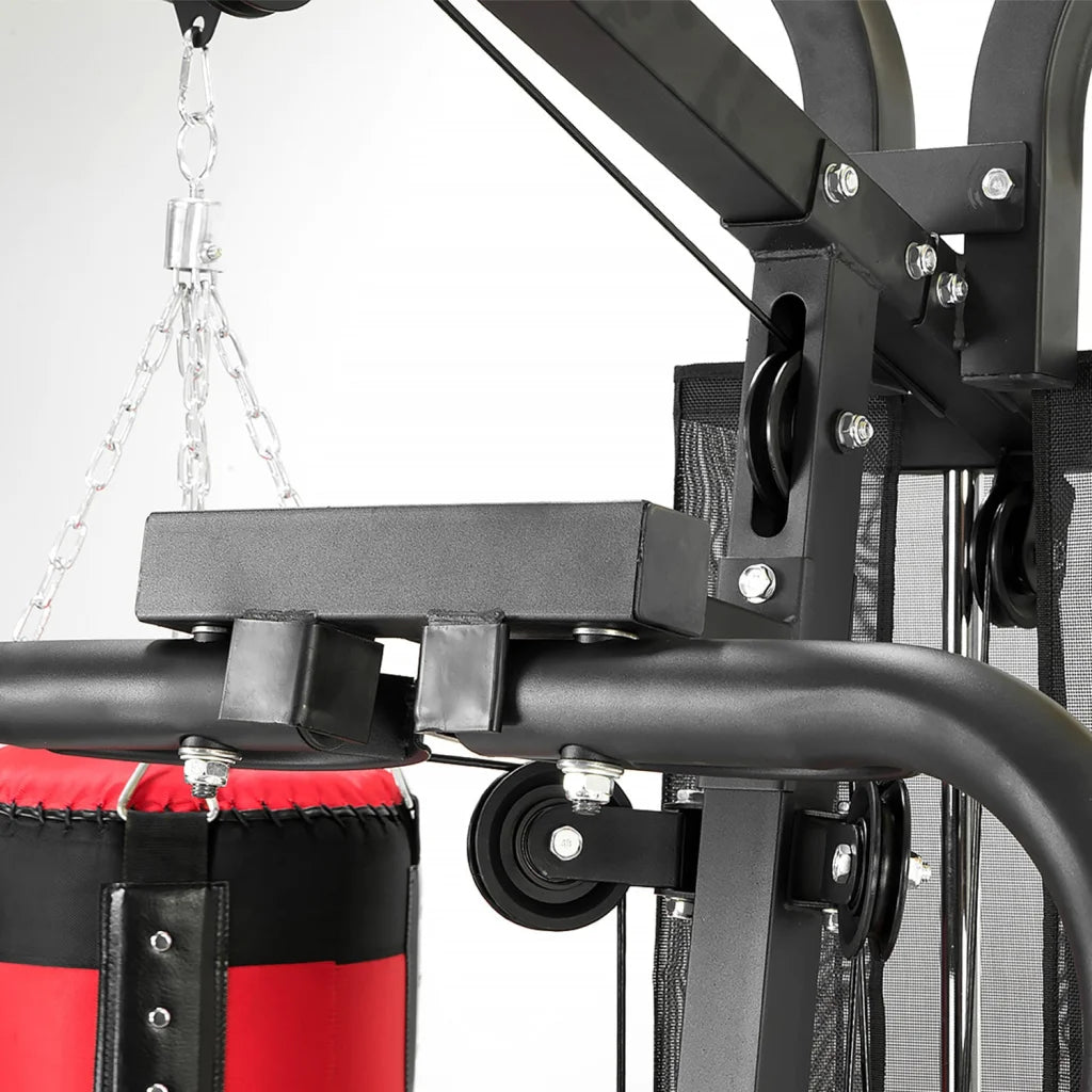 Powertrain Home Gym Multi Station with Boxing Punching Bag