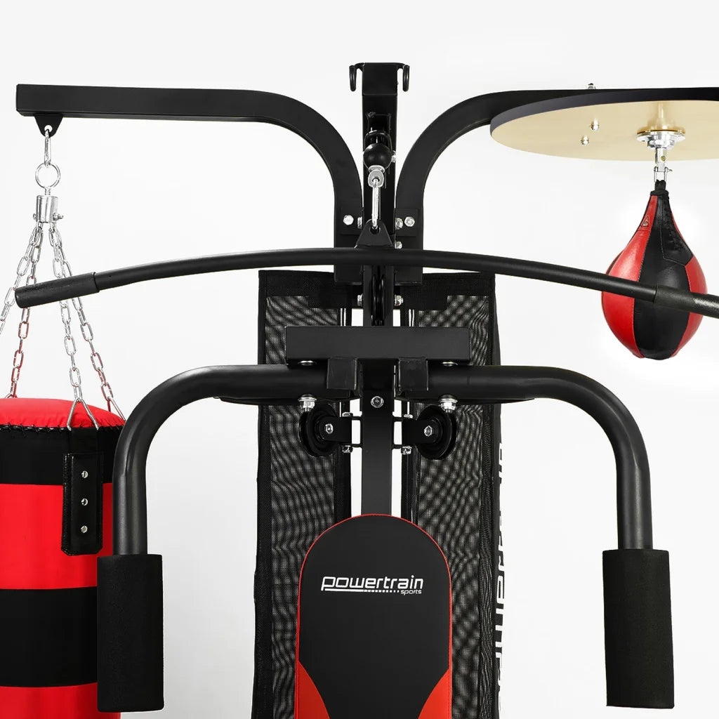 Powertrain Home Gym Multi Station with Boxing Punching Bag