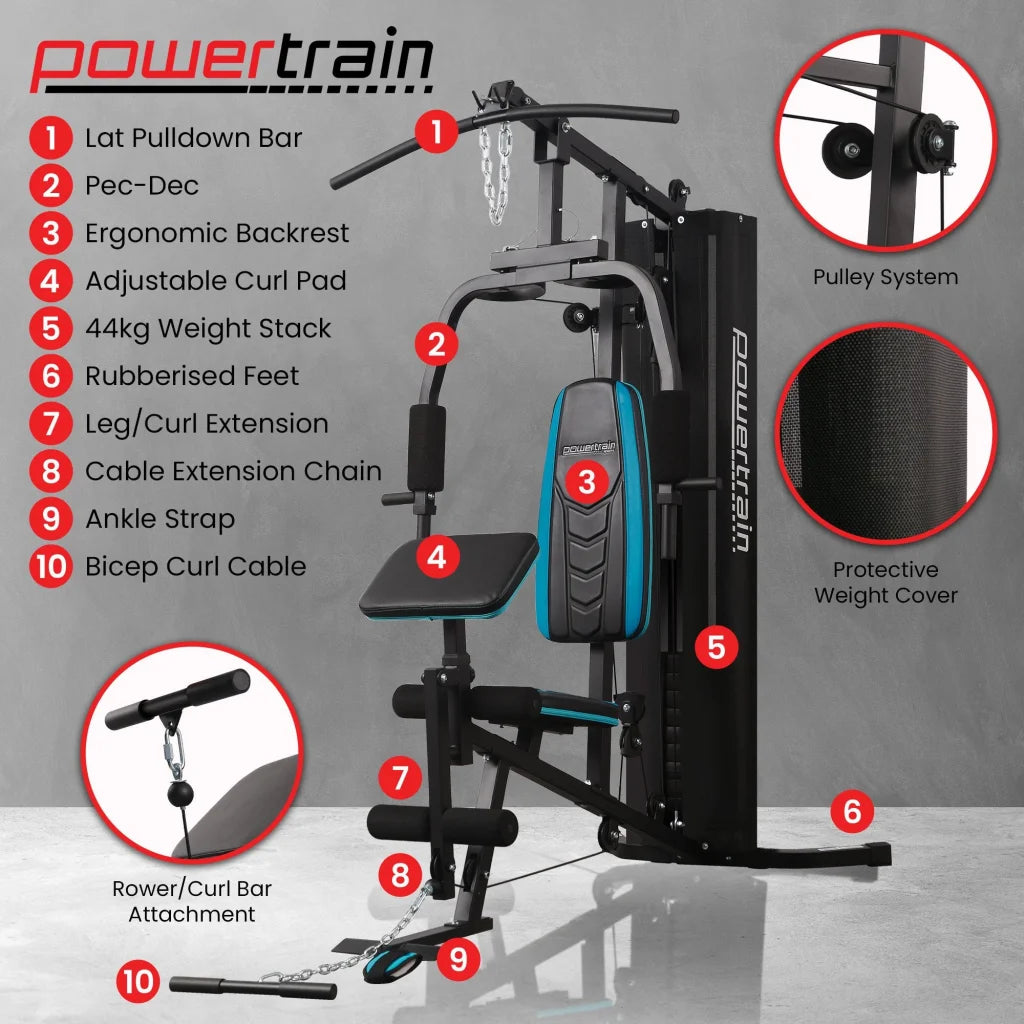 Powertrain JX-300 Multi Station Home Gym 44kg Weight Stack