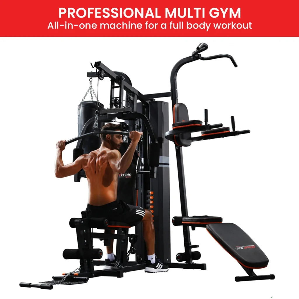 Powertrain Multi Station Home Gym 150lbs Weights Punching