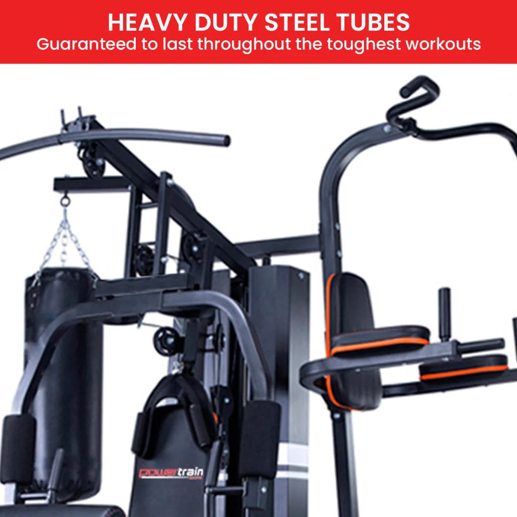 Powertrain Multi Station Home Gym 150lbs Weights Punching