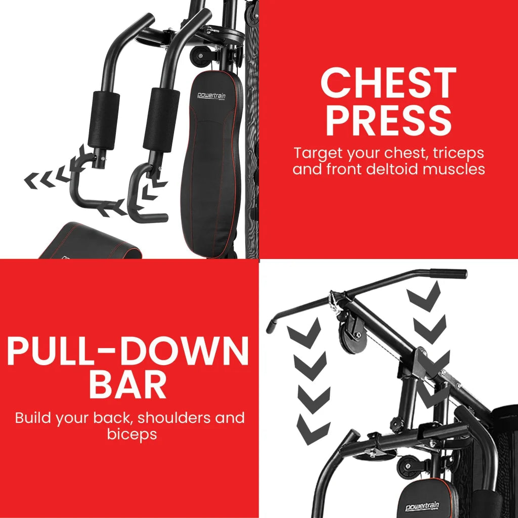 Powertrain Multi Station Home Gym With 68kg Weights