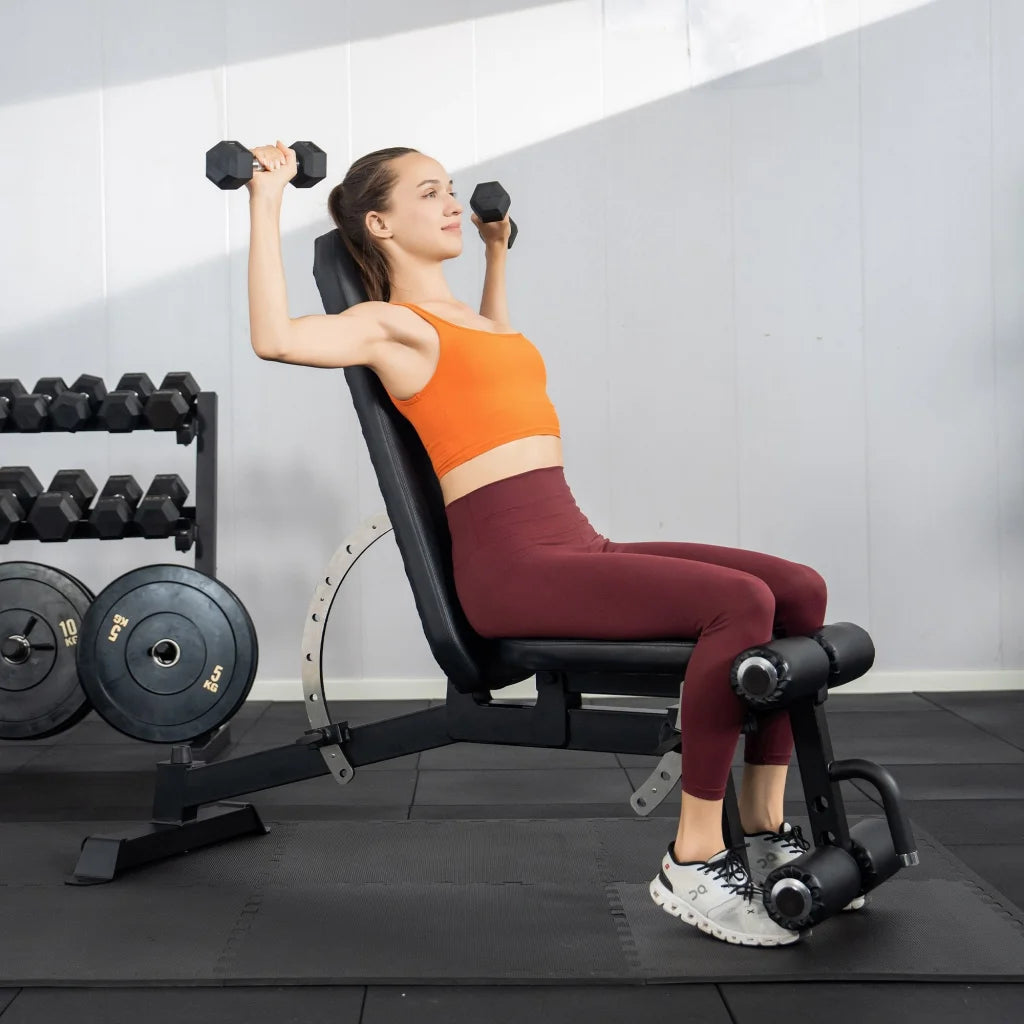 Powertrain Multi Workout Bench with Transport Wheels