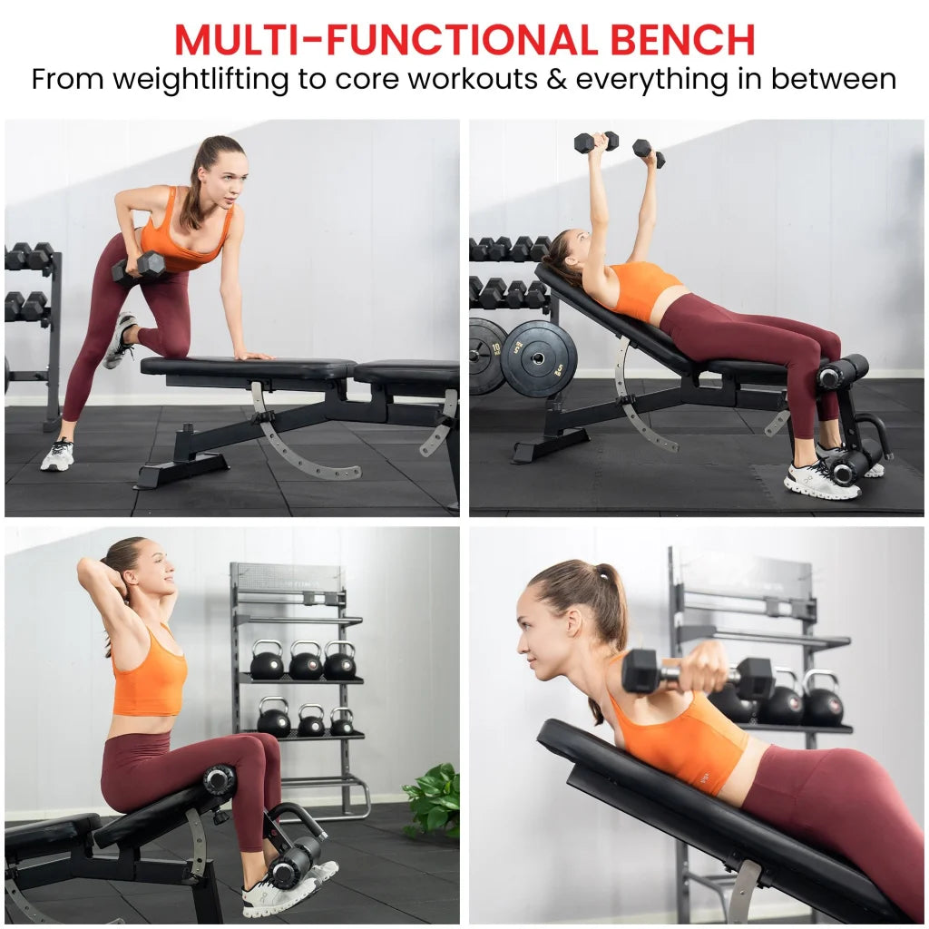 Powertrain Multi Workout Bench with Transport Wheels