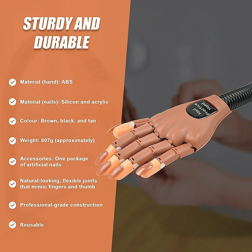 Practice Hand Model for Nail Art Training & Manicure