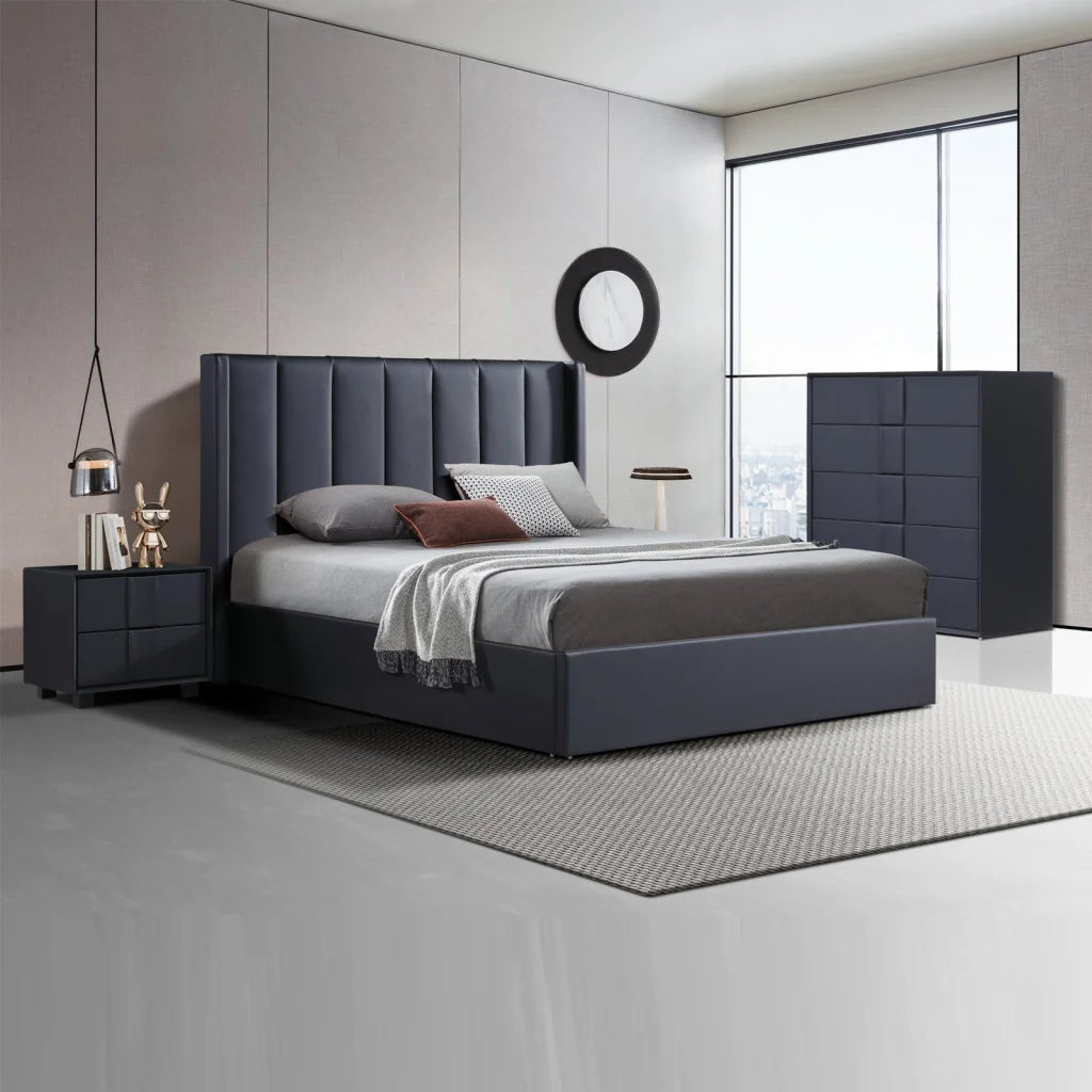 Prado 4pc Fabric Gas Lift Queen Bedroom Suite - Furniture >