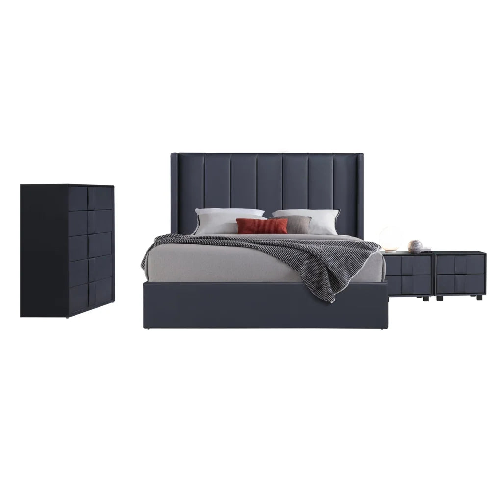 Prado 4pc Fabric Gas Lift Queen Bedroom Suite - Furniture >
