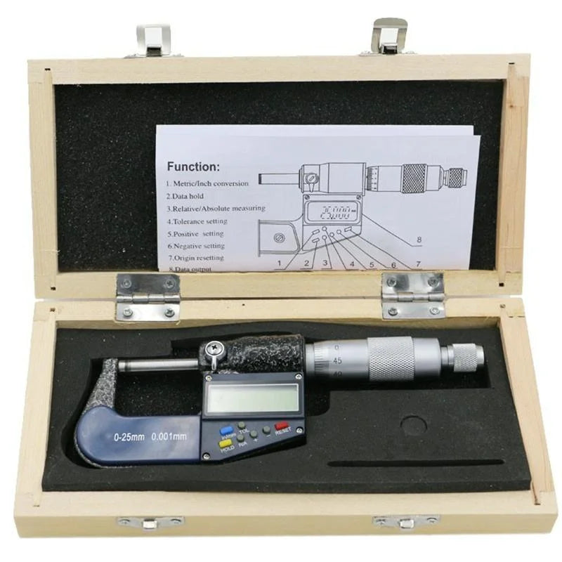 Precision Digital Micrometer - 0.001mm Resolution