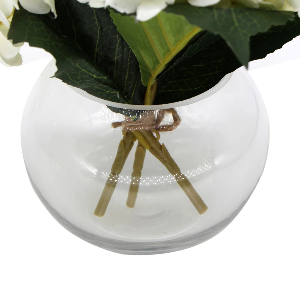 Premium Faux Hydrangea Artificial Flowering White