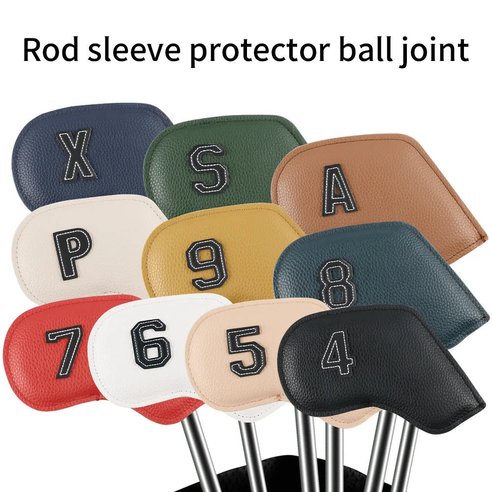 Premium PU Leather Golf Iron Headcover Set (10pcs)