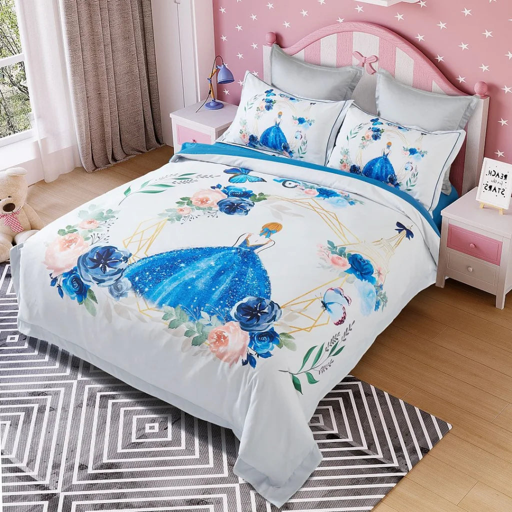 Princess Kids Quilt Cover Set - Double Size - Home & Garden