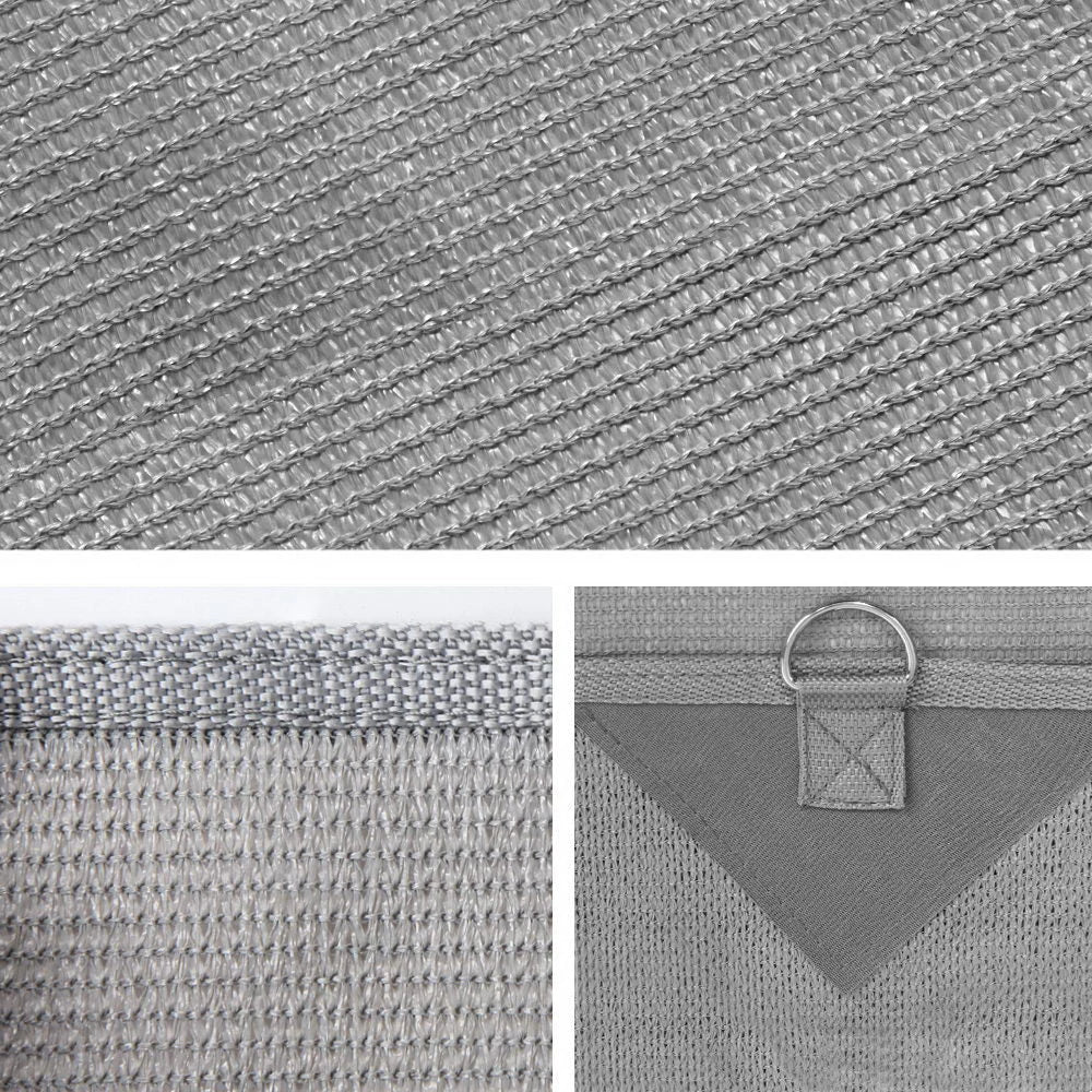 6m privacy screen roll with grey side awning fabric and handle bar