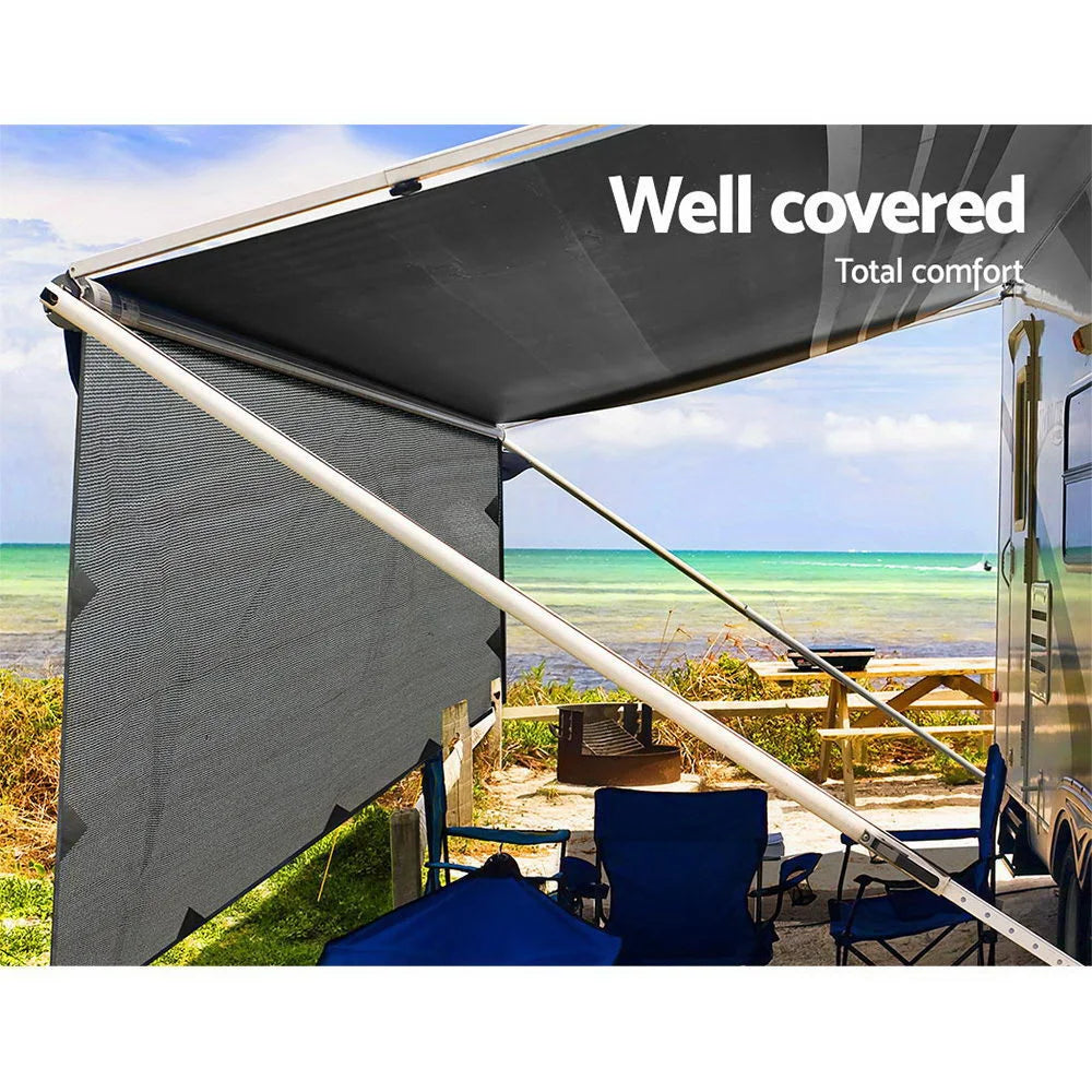 6m privacy screen roll with outdoor screen panel and mounting post