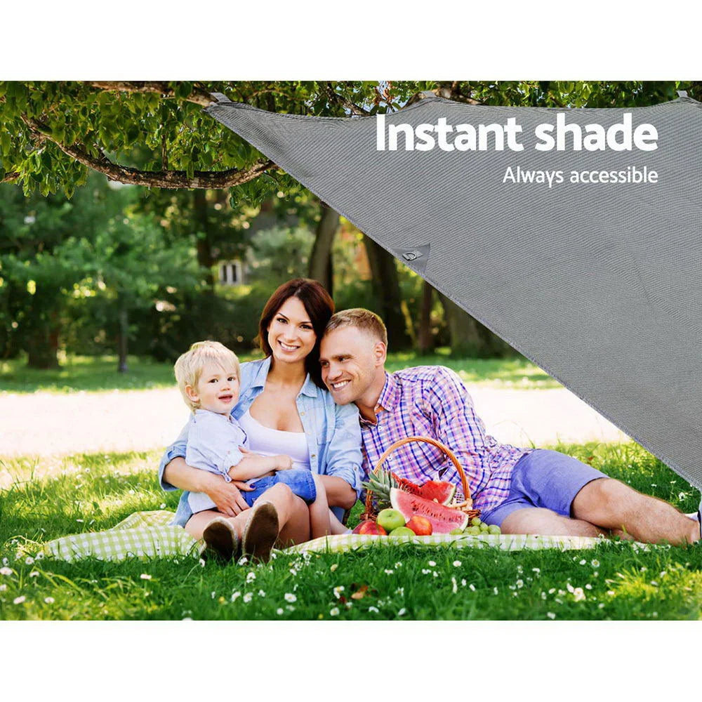 Privacy screen roll with sun shade panel and vertical support post